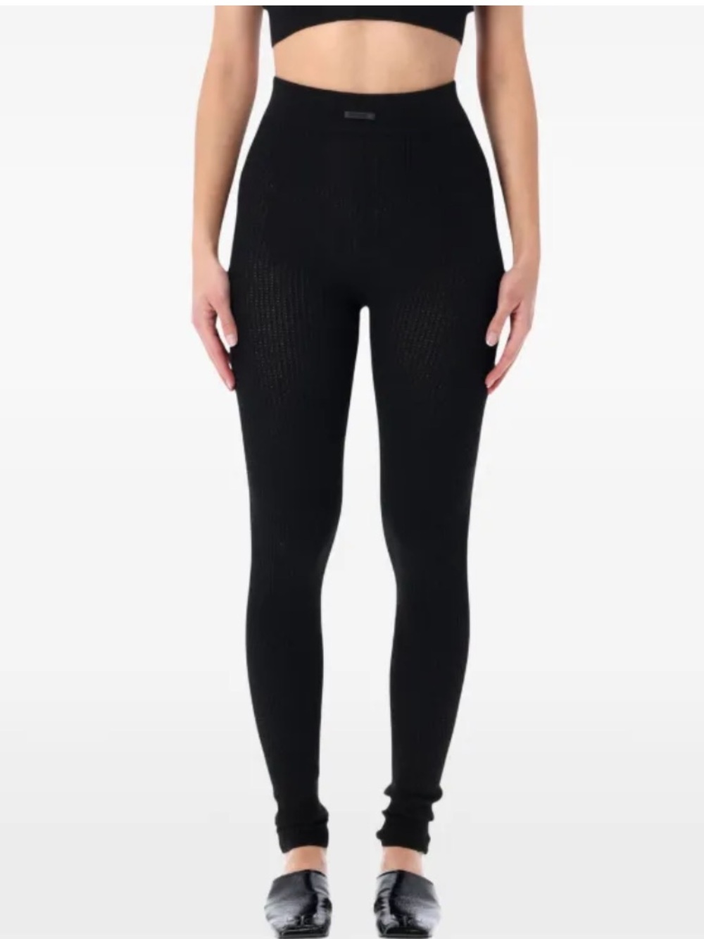 Fear of God Essentials Waffle Leggings Black Size XL